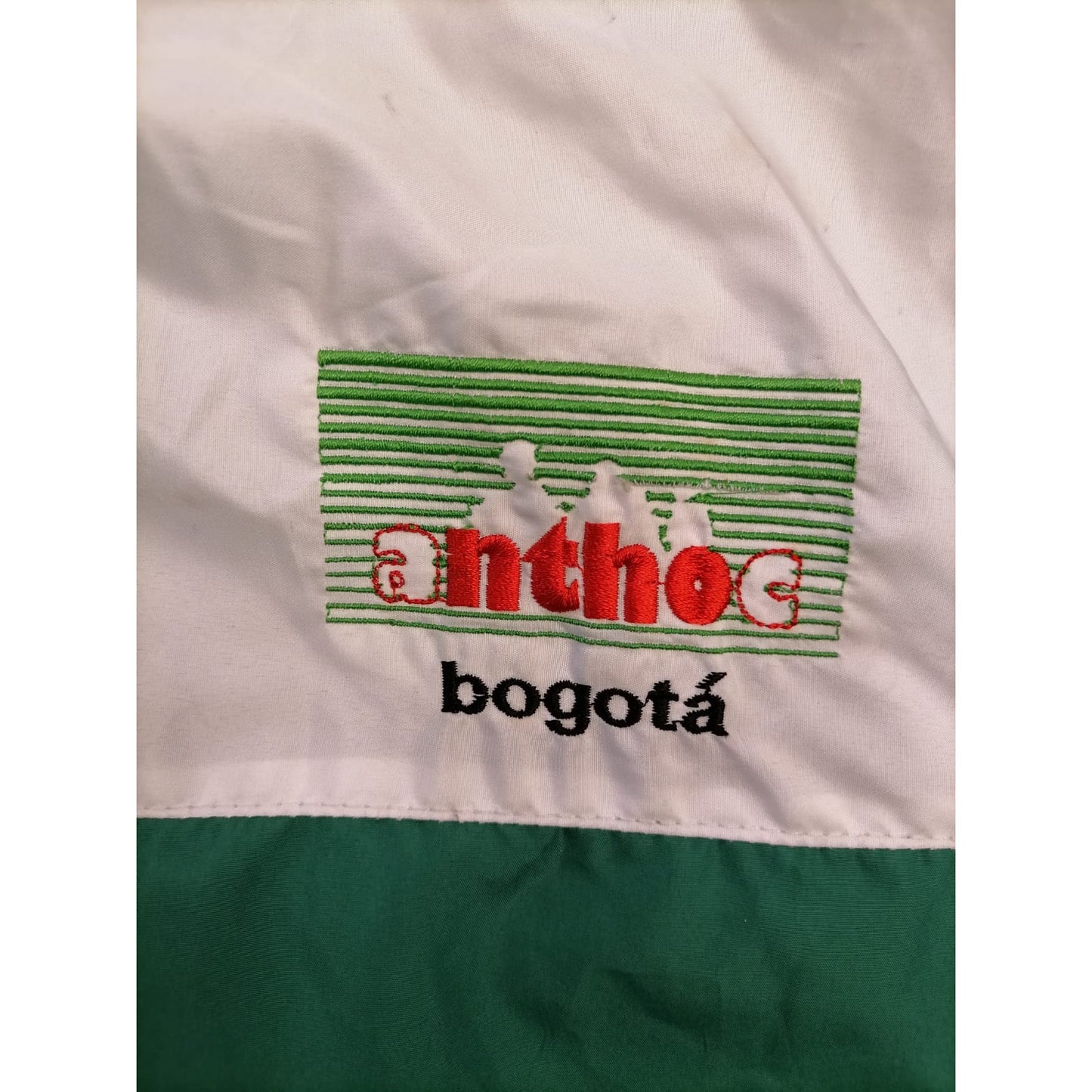 Anthoc Bogotá Vintage Medium Male Green White Red Full Zip Hooded Outdoor Jacket