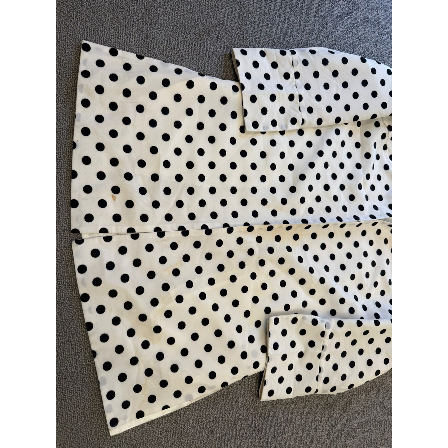 GRACE CHUANG Women's Small Polka Dot Duster Jacket Coat S White Black