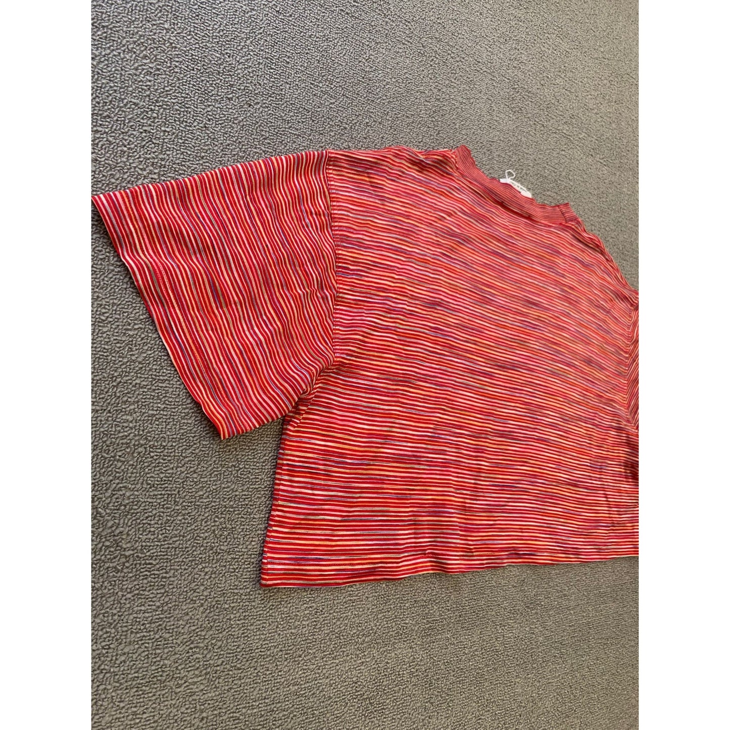 Missoni Sport Women M Red Striped Crop Top T-Shirt