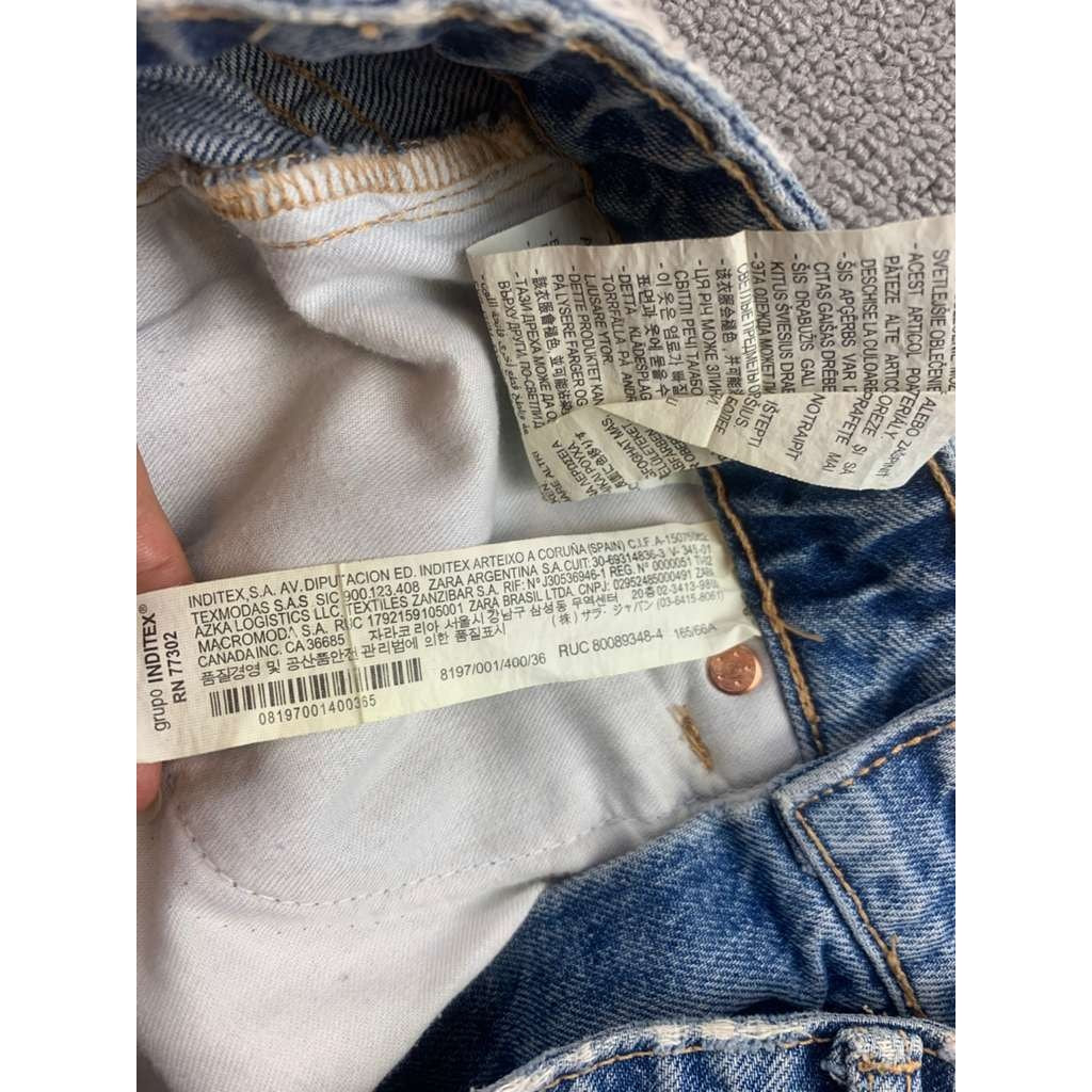 Zara Denim Shorts Women 4 High Rise Light Wash Classic 5 Pocket