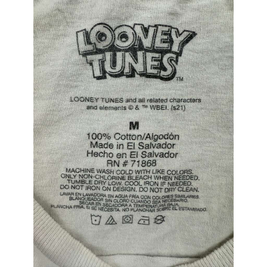 Looney Tunes T Shirt Men Medium White Bugs Bunny Graphic "That's all Folks!"