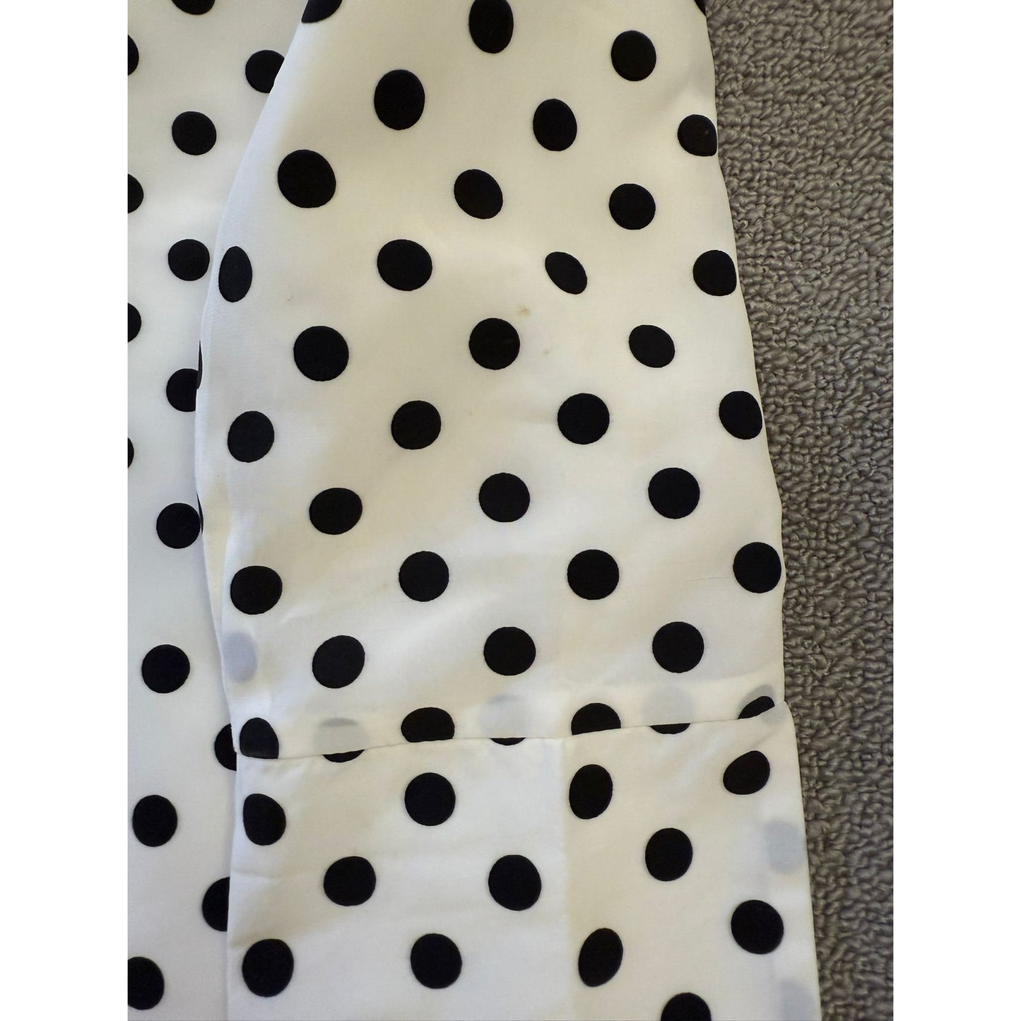 GRACE CHUANG Women's Small Polka Dot Duster Jacket Coat S White Black