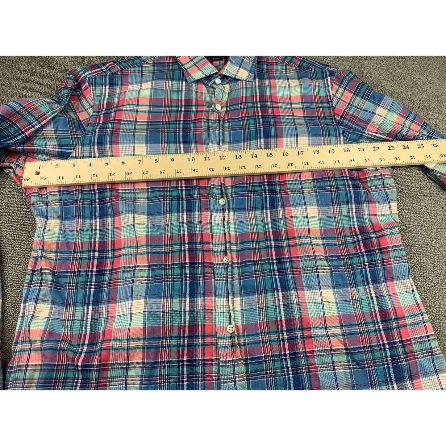 Polo Ralph Lauren Men Large Red Multi Color Plaid Cotton Flannel