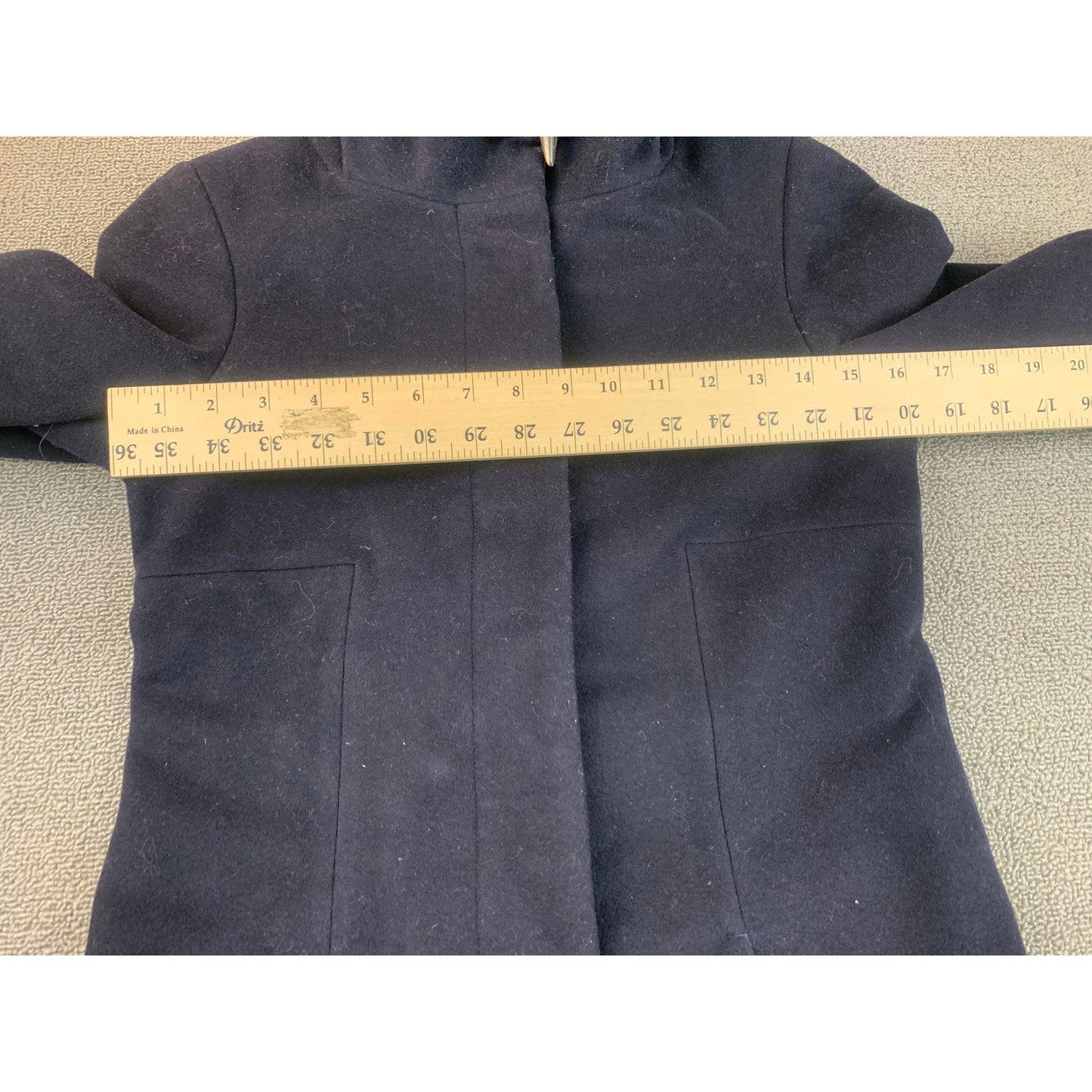 Babaton Women's XXS Navy Blue Hooded Wool Coat Outerwear Jacket