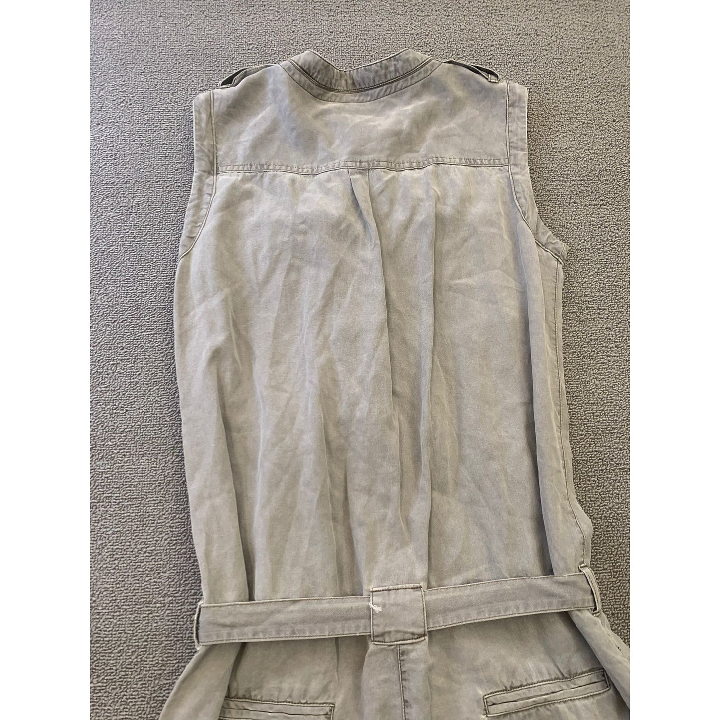 Maison Scotch Women's Small Petite Gray Utility Romper Belted Playsuit