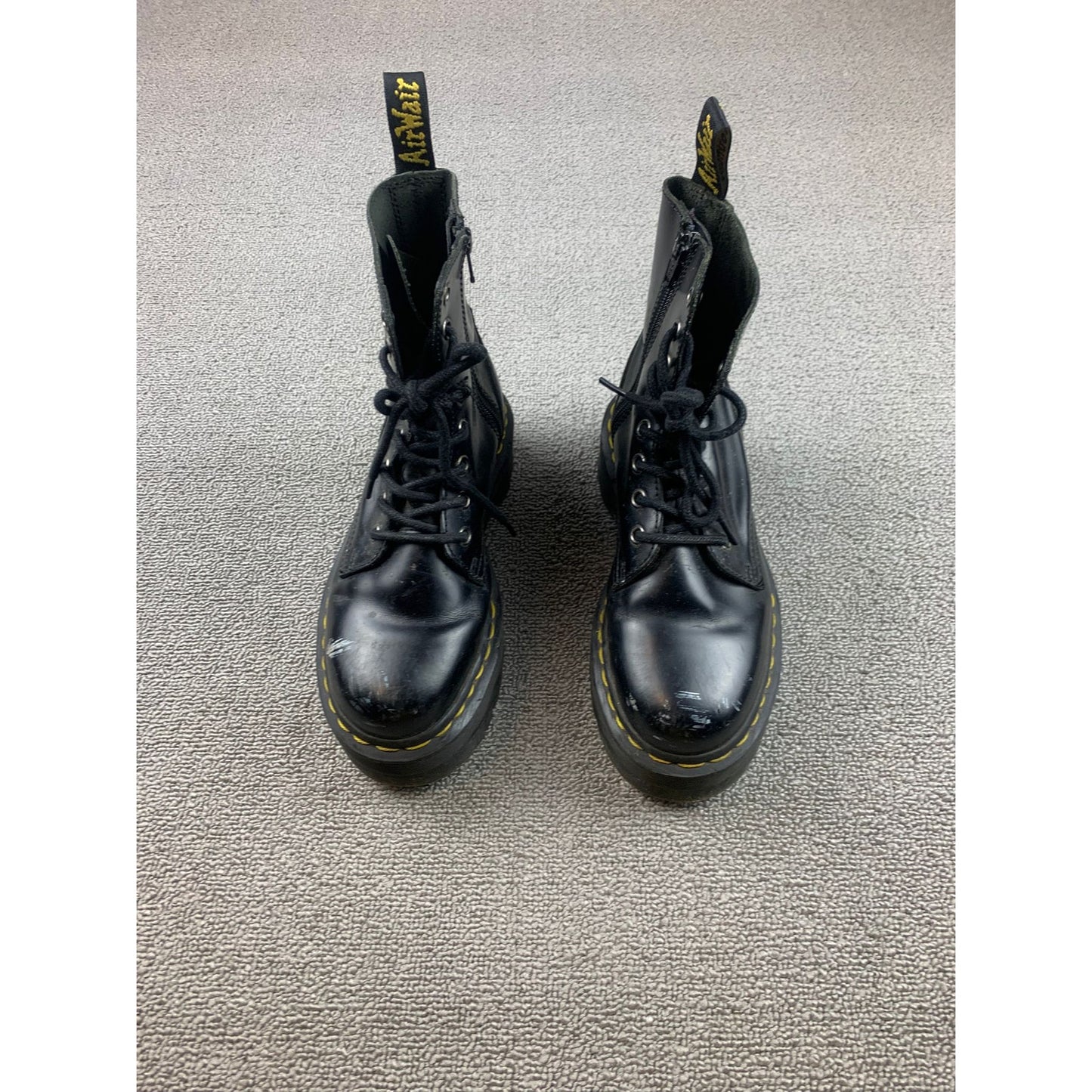 Dr. Martens Women US 5 M Black Jadon Lace Up Platform Leather Boots Combat