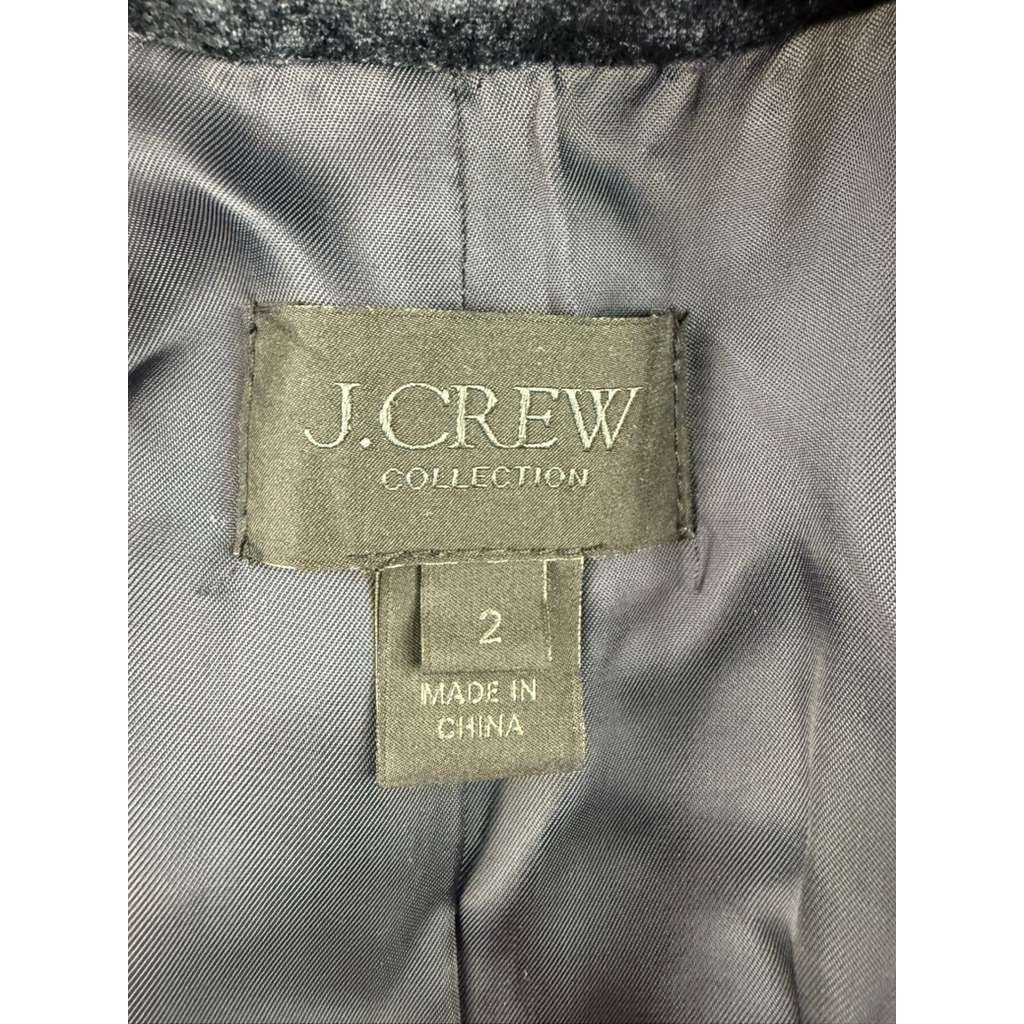 J Crew Collection Blazer Women 2 Silk Blend Grosgrain Double Breasted velvet