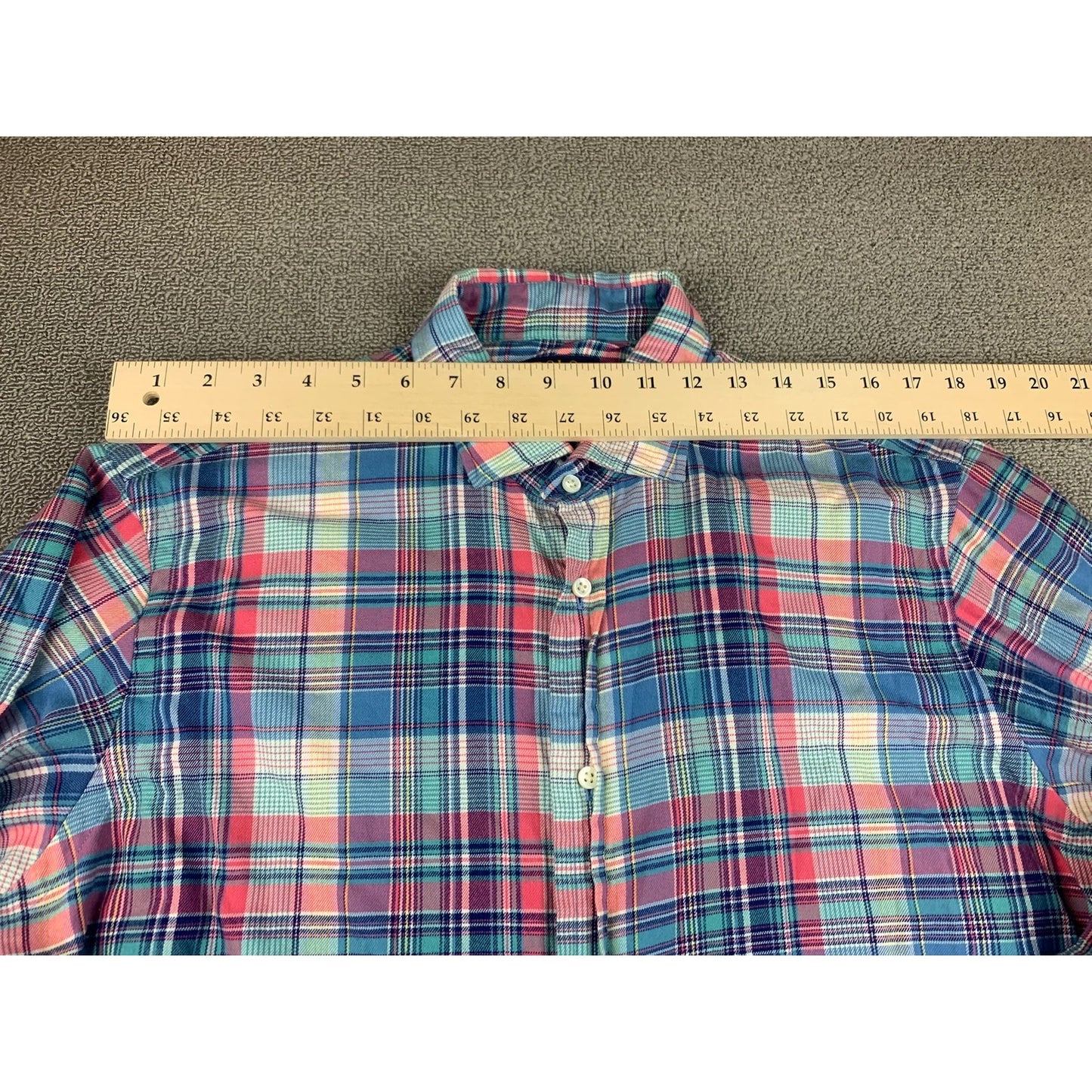 Polo Ralph Lauren Men Large Red Multi Color Plaid Cotton Flannel