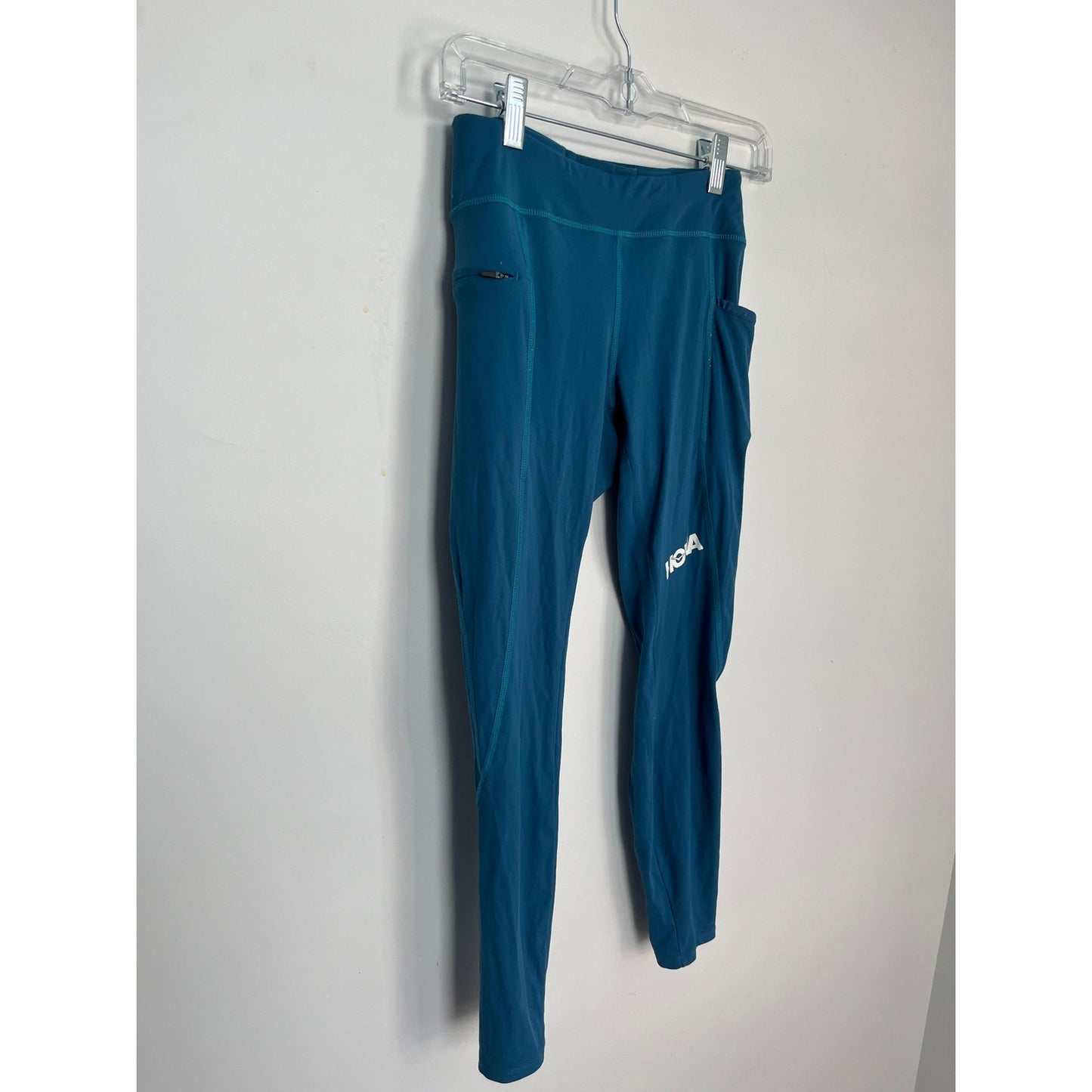 Hoka One One Leggings Women Small Blue Pocket Stretch Activewear