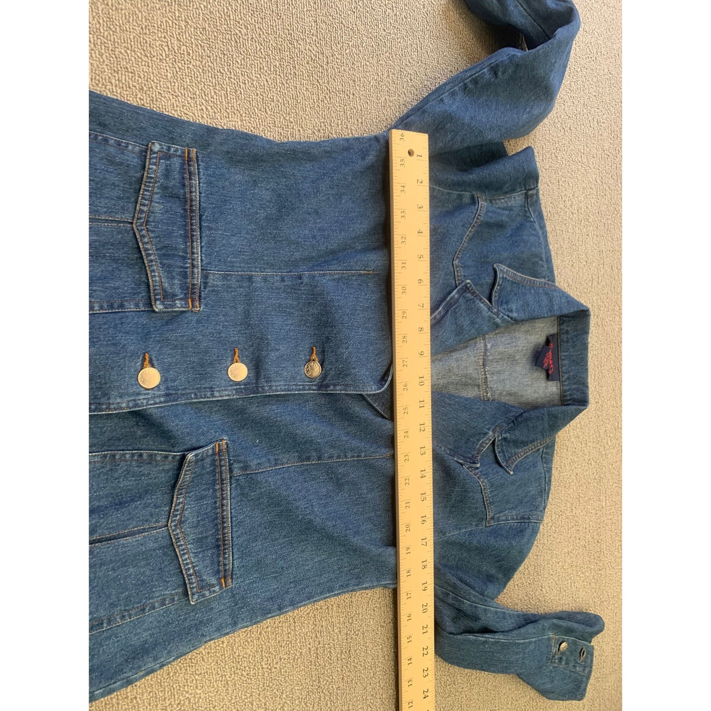Denim & Co. Women's Small Blue Jean Blazer Jacket