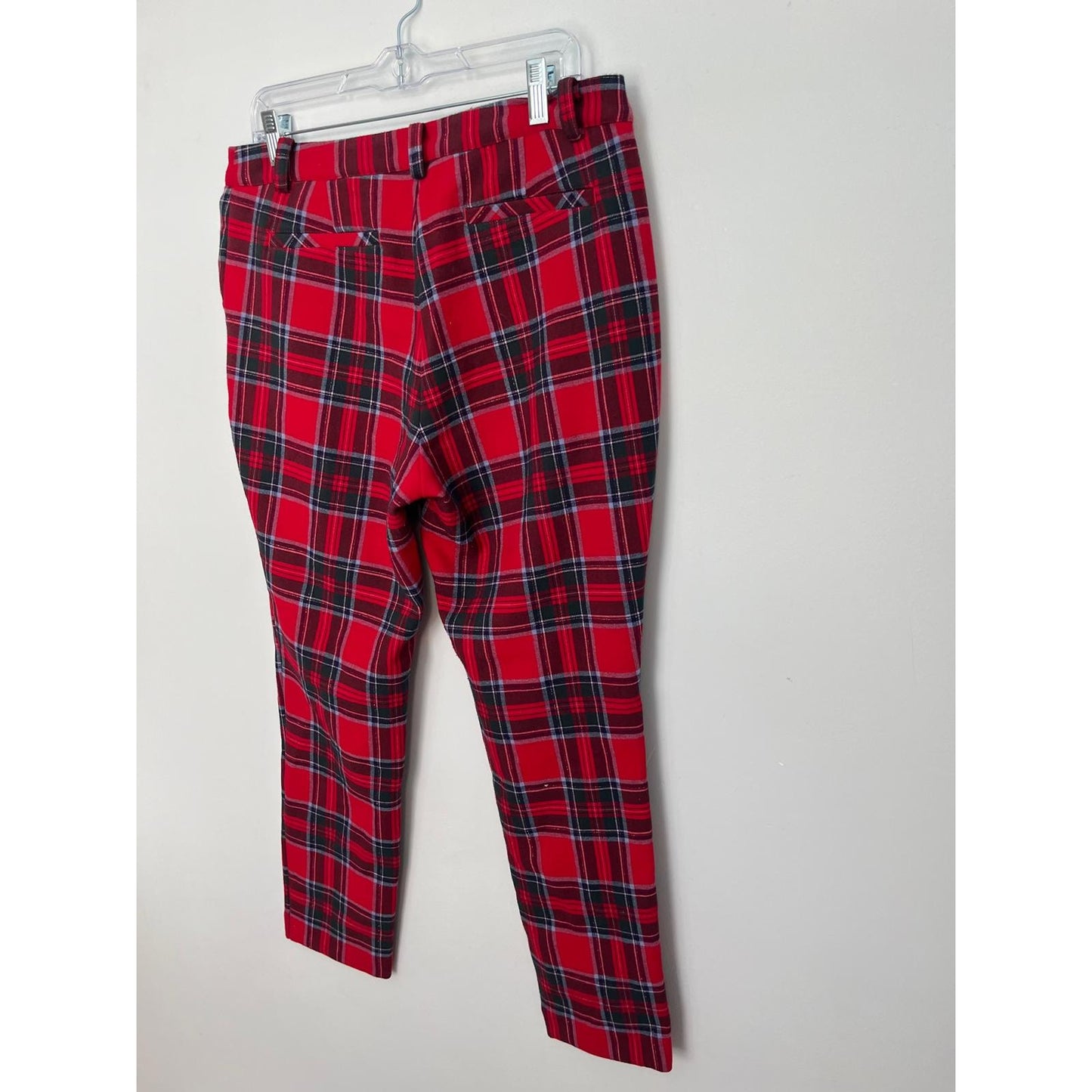Vineyard Vines Plaid Pants Women Size 10 Red Tartan Straight Leg Preppy
