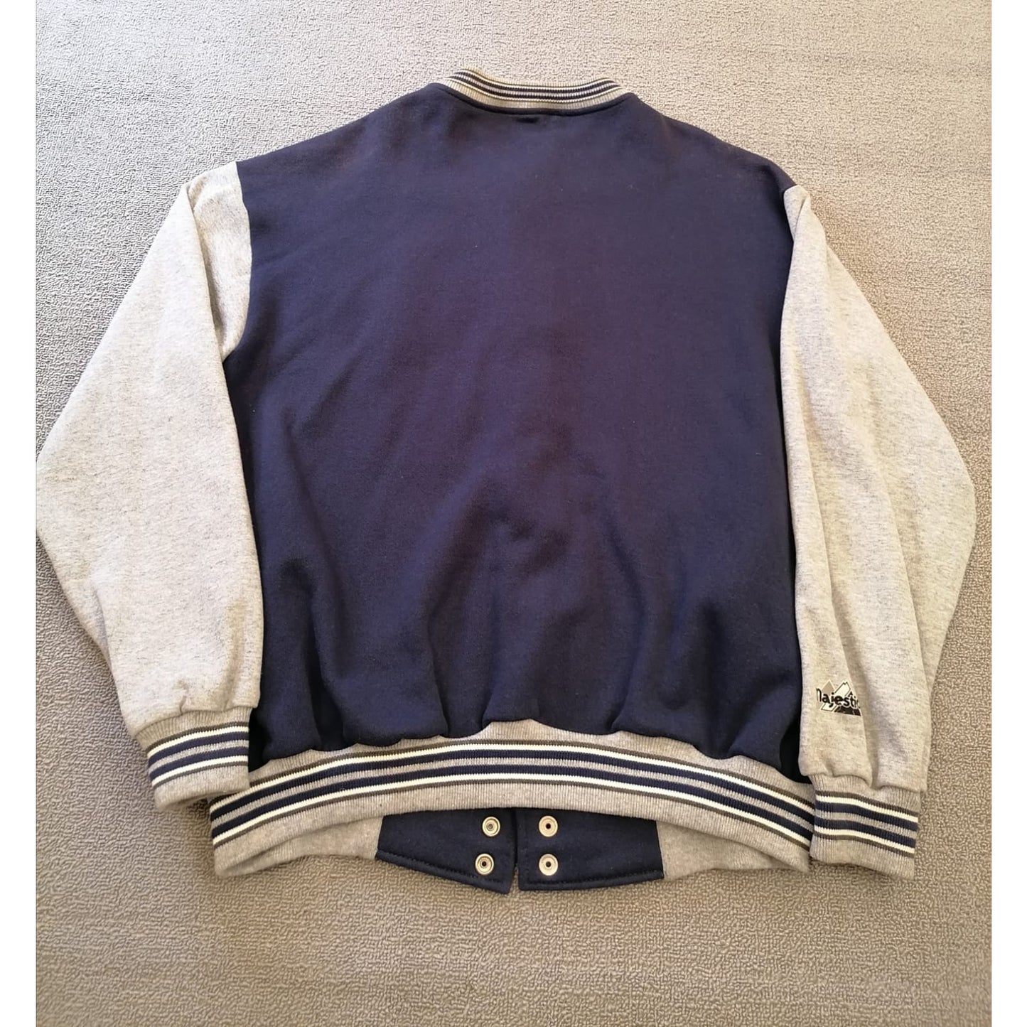 Vintage Majestic Male L Miami Dolphins Blue Gray Varsity Jacket NFL Fan Apparel
