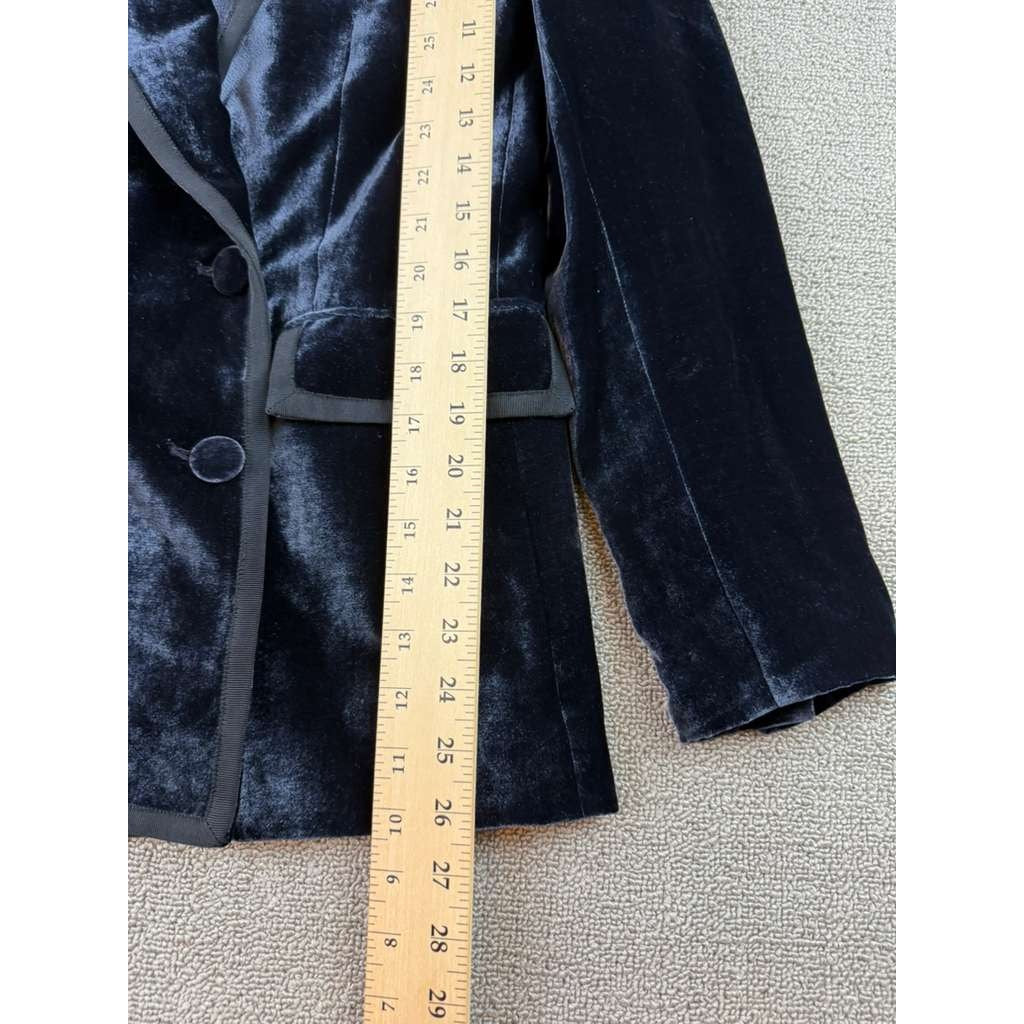 J Crew Collection Blazer Women 2 Silk Blend Grosgrain Double Breasted velvet