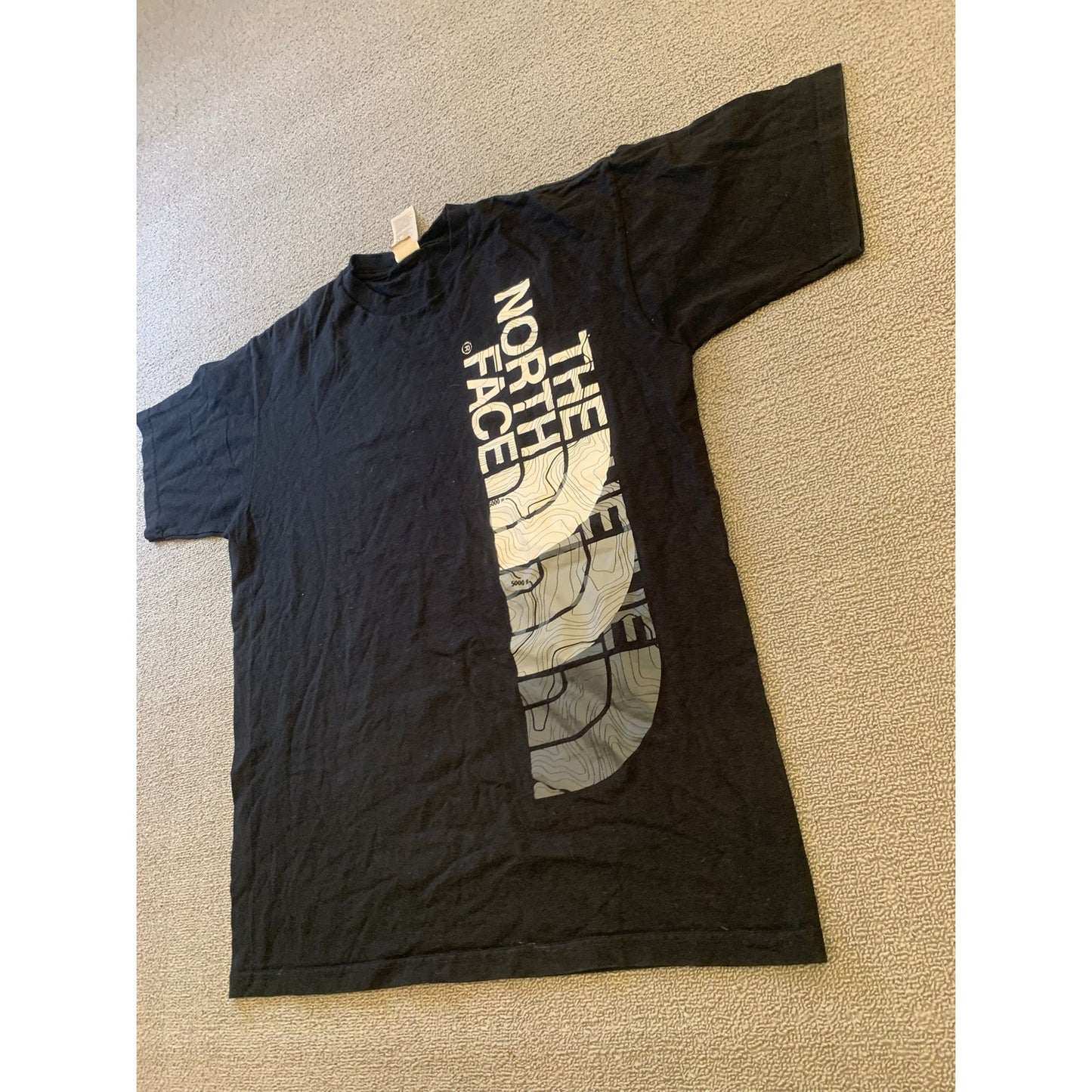 THE NORTH FACE Men's T-Shirt Tee M Black Half Dome Contour Map Graphic Logo