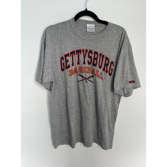 Gettysburg College Baseball T Shirt Mens L Gray Graphic Athletics Tee