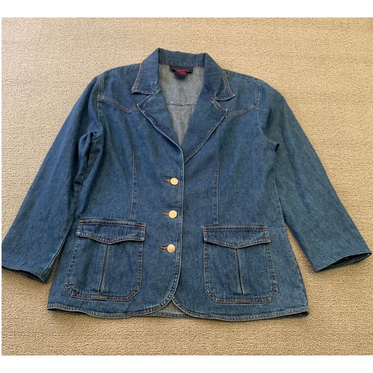 Denim & Co. Women's Small Blue Jean Blazer Jacket