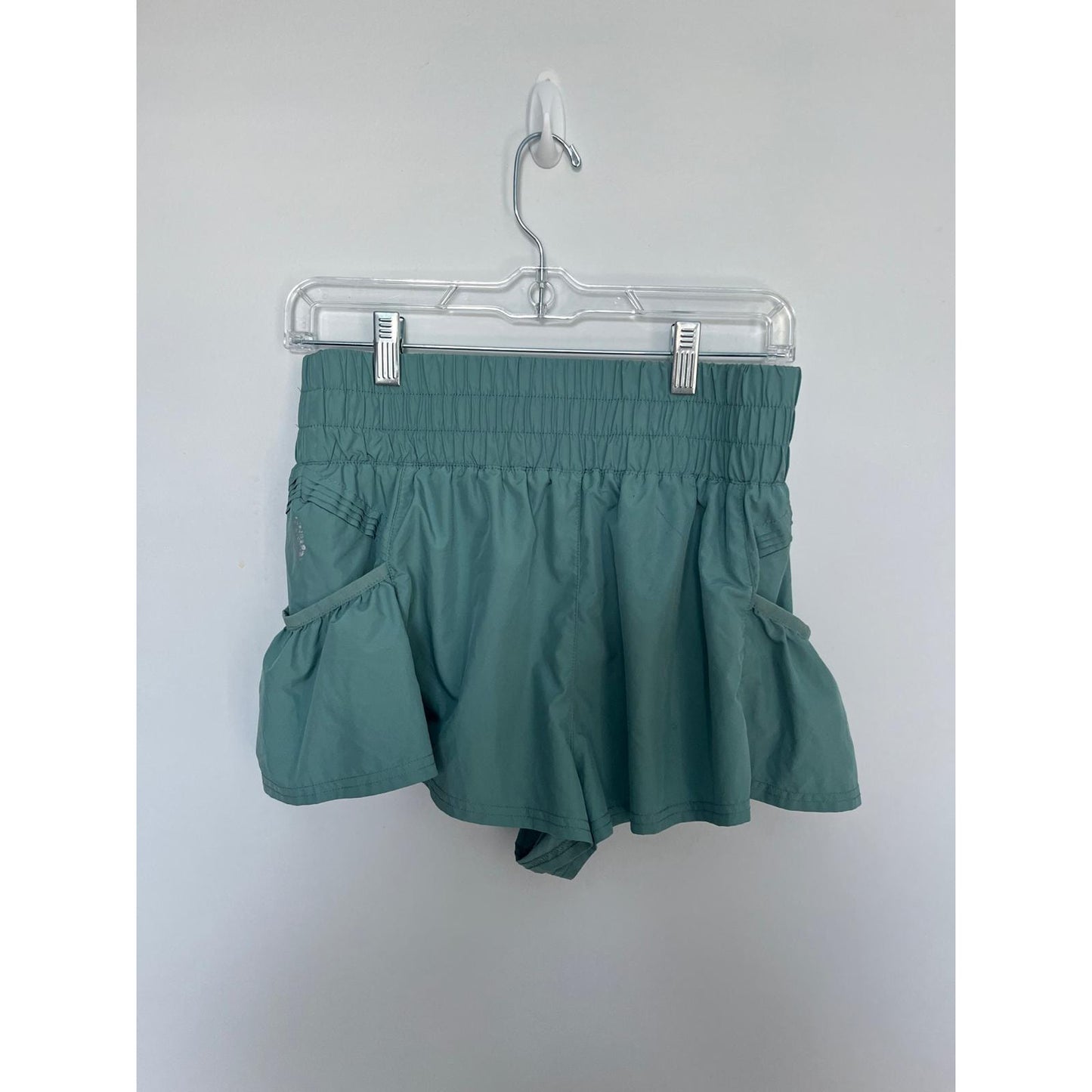 FP Movement Way Home Shorts Women S Smocked Waist Activewear Teal Blue