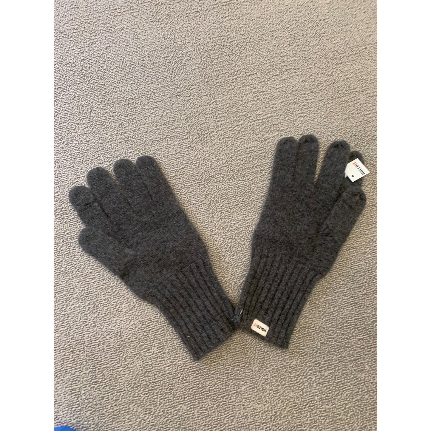 Carolina Amato Men One Size Charcoal Holed It Cashmere Gloves