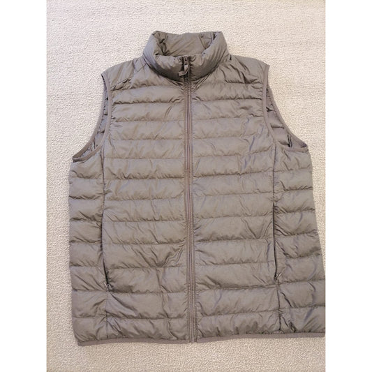 UNIQLO Small Female Grey Ultra Lightweight  Full Zip Puffer Vest Fall Sporty