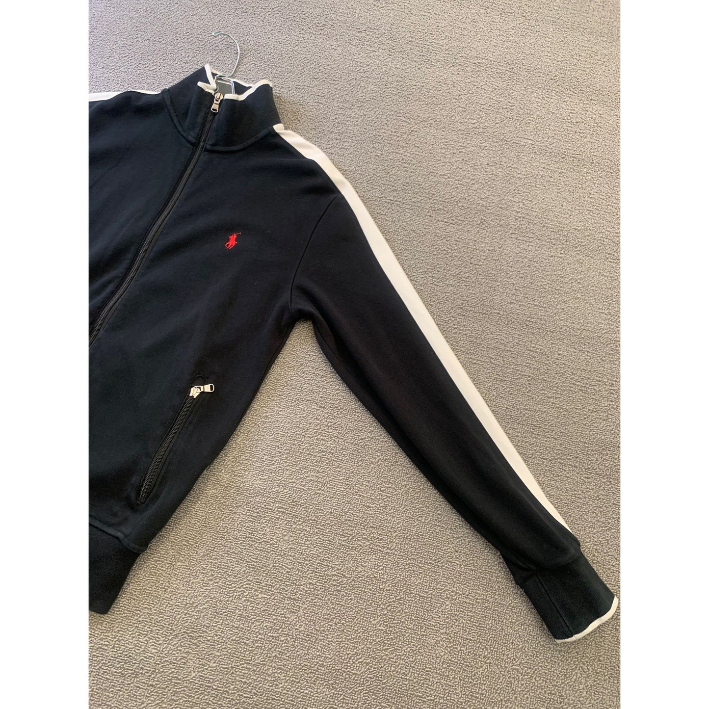 Polo Ralph Lauren Men's XS Black White Full Zip Track Jacket