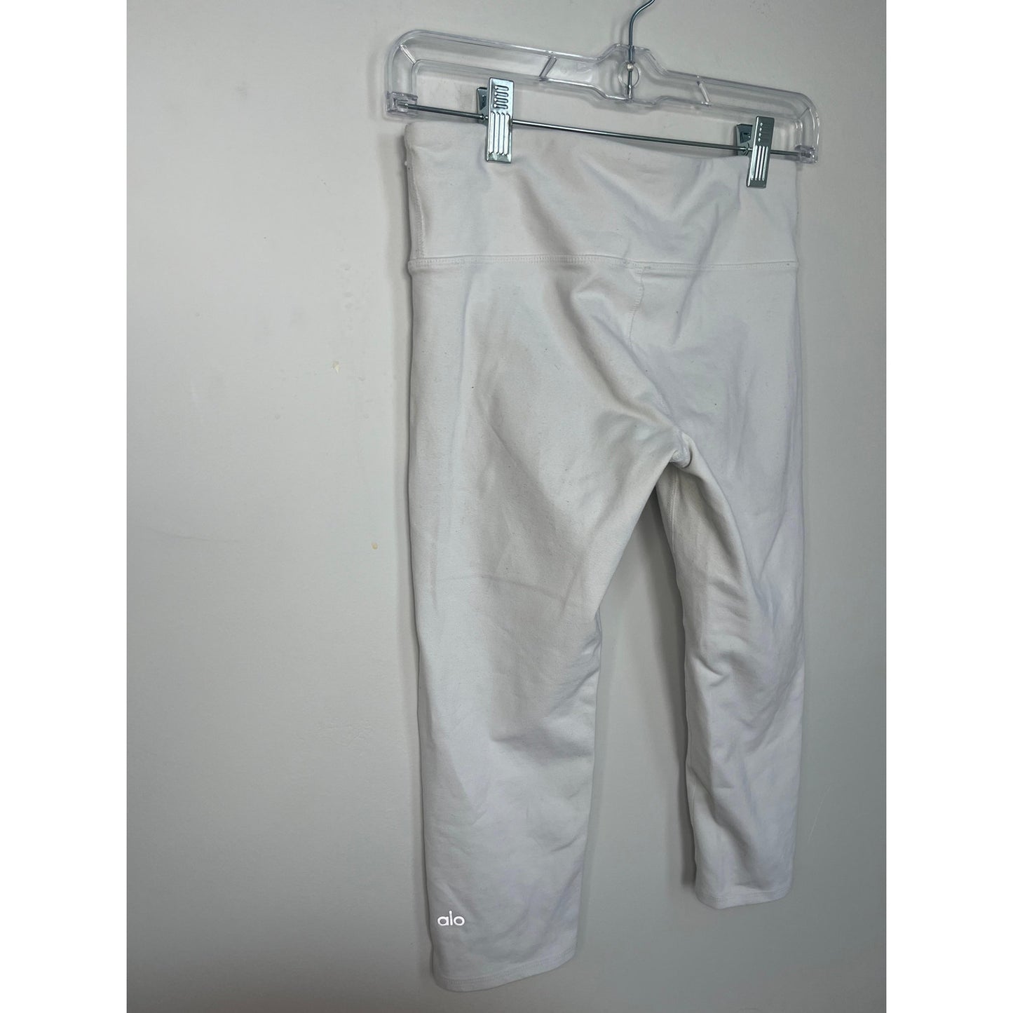 Alo Yoga Airbrush Capri Leggings Women S White High Waist Cropped Activewear