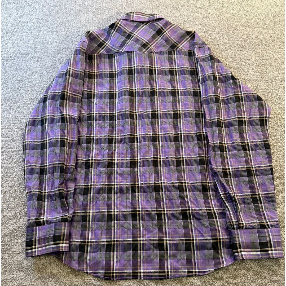 BUGATCHI Men's XL Purple Plaid Flannel Shirt - Shaped Fit Casual Top