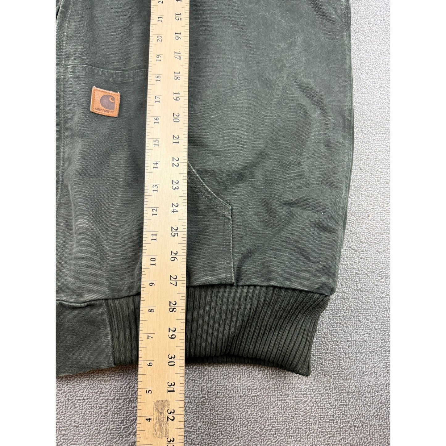 Carhartt Vinatge Men's Size XL Tall Green Full-Zip Bomber Work Wear Jacket
