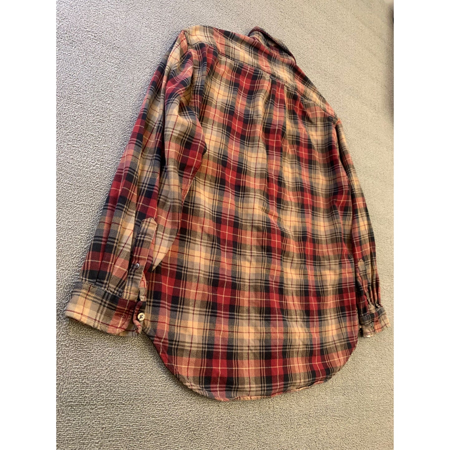 POLO JEANS CO. RALPH LAUREN Men's L Red Plaid Wool Blend Button Down Shirt