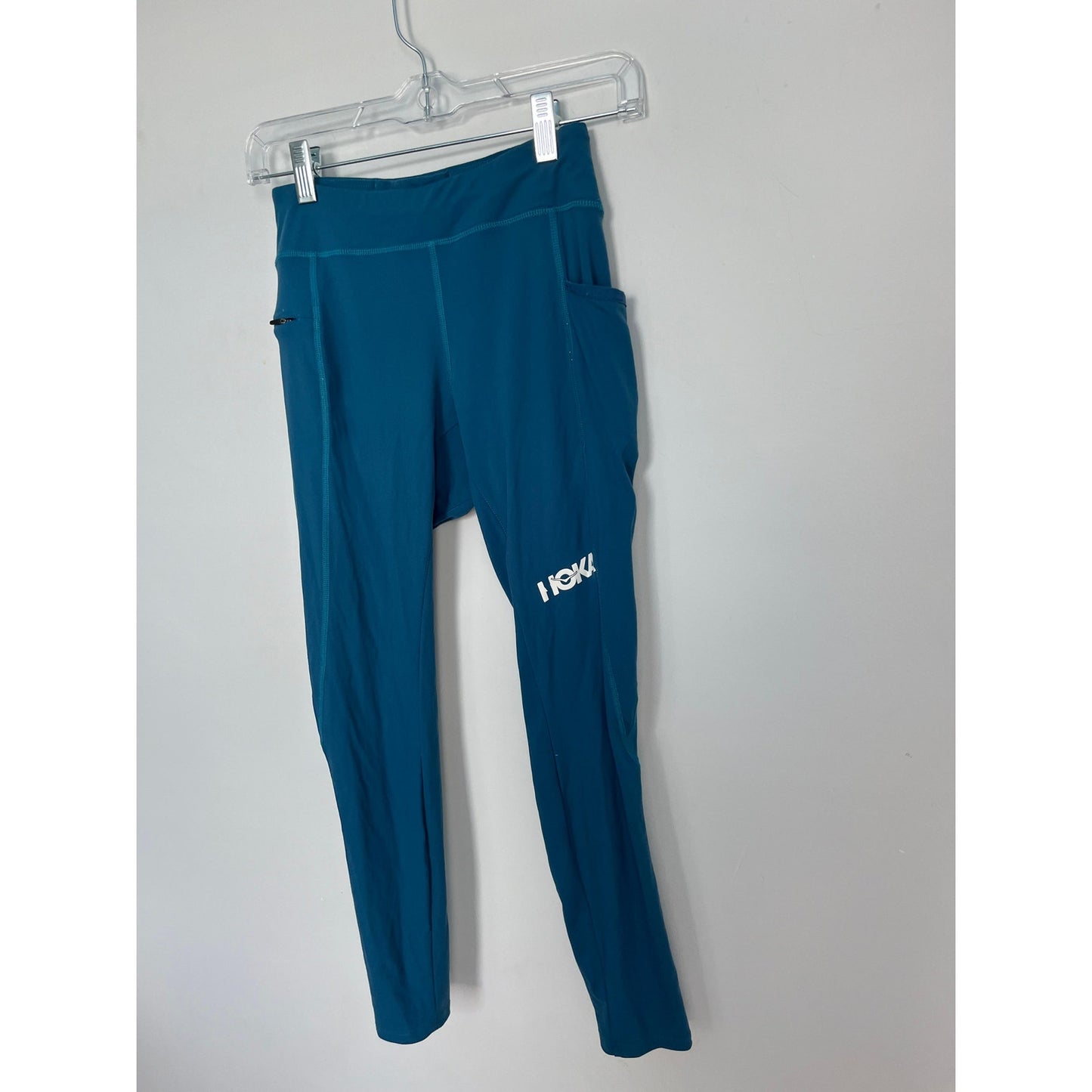 Hoka One One Leggings Women Small Blue Pocket Stretch Activewear
