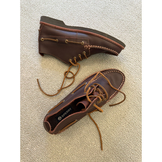 Sperry Men's Size 9 Brown Leather Boots Made in Indonesia