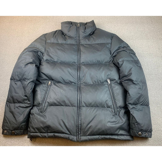 Theory Mens Size Small Down Puffer Full Zipper Black Jacket