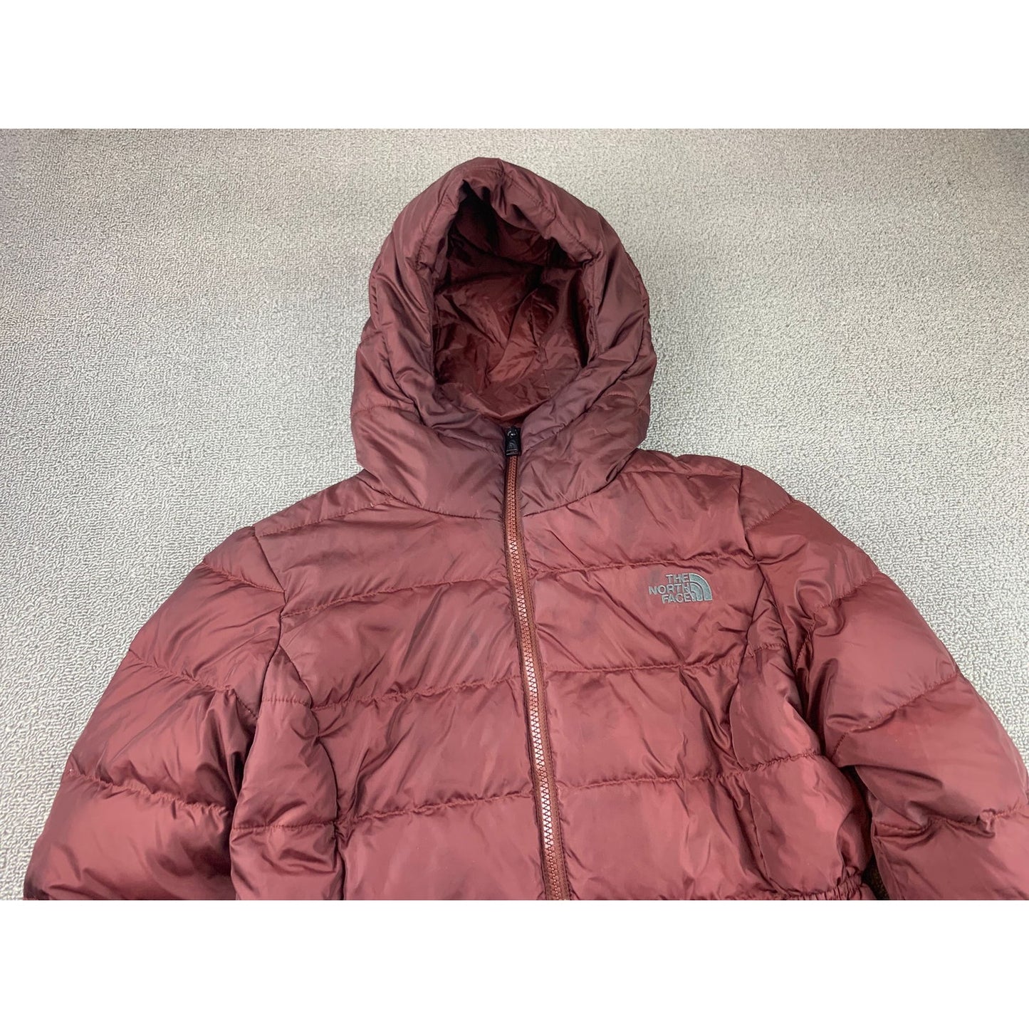 The North Face Women's Small Burgundy Red Hooded Puffer Down Jacket