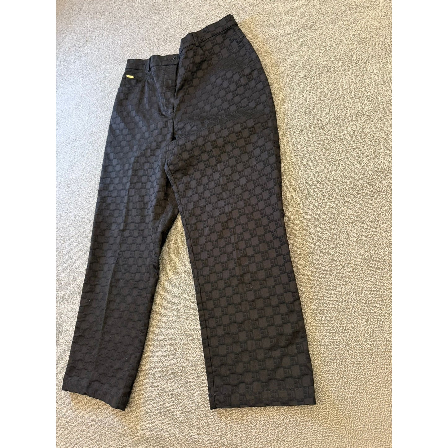 St. John Sport Essentials Women 10 Black SJ Fabric Straight Leg Dress Pants