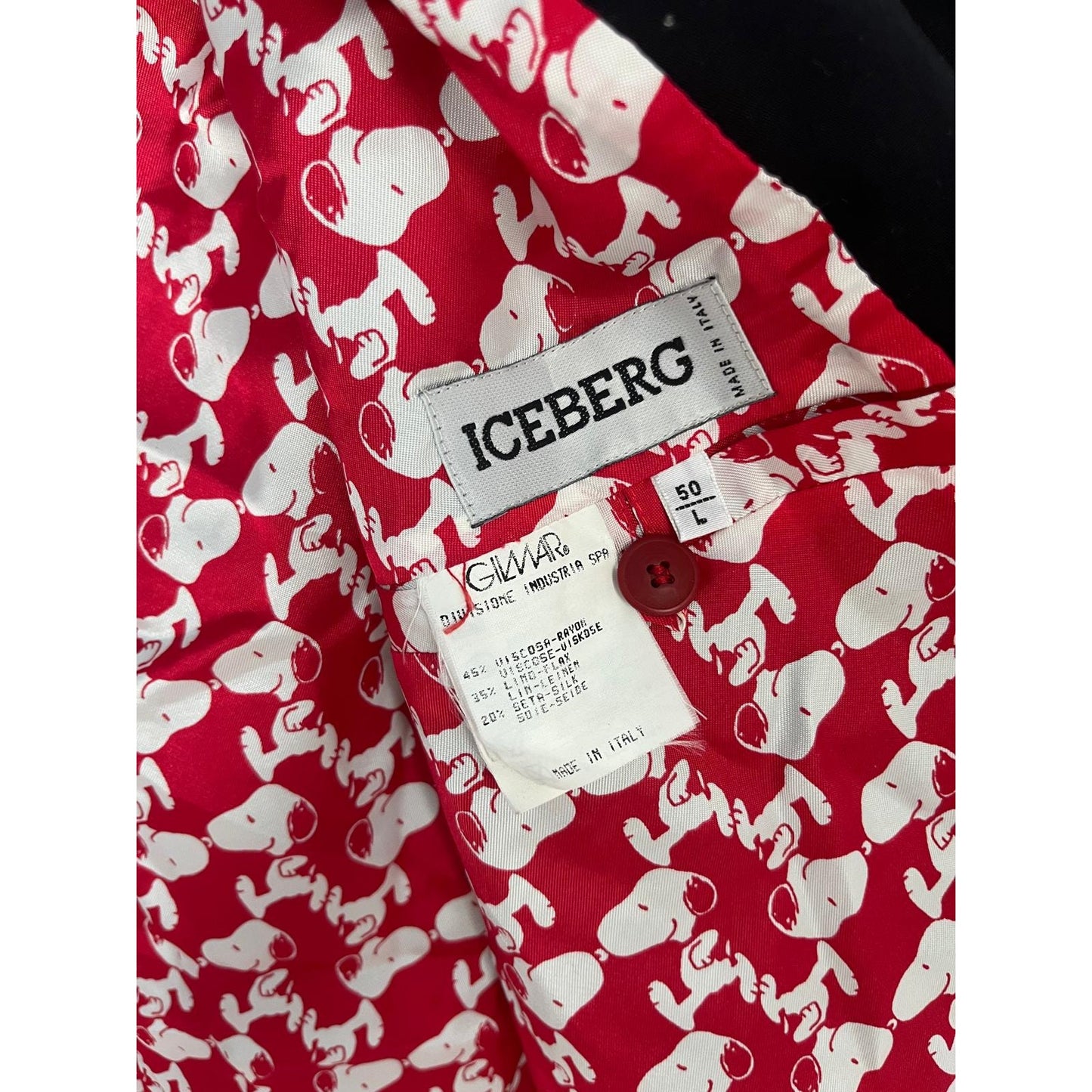 Iceberg Snoopy Blazer Jacket Men 50 L Novelty Print Made in Italy