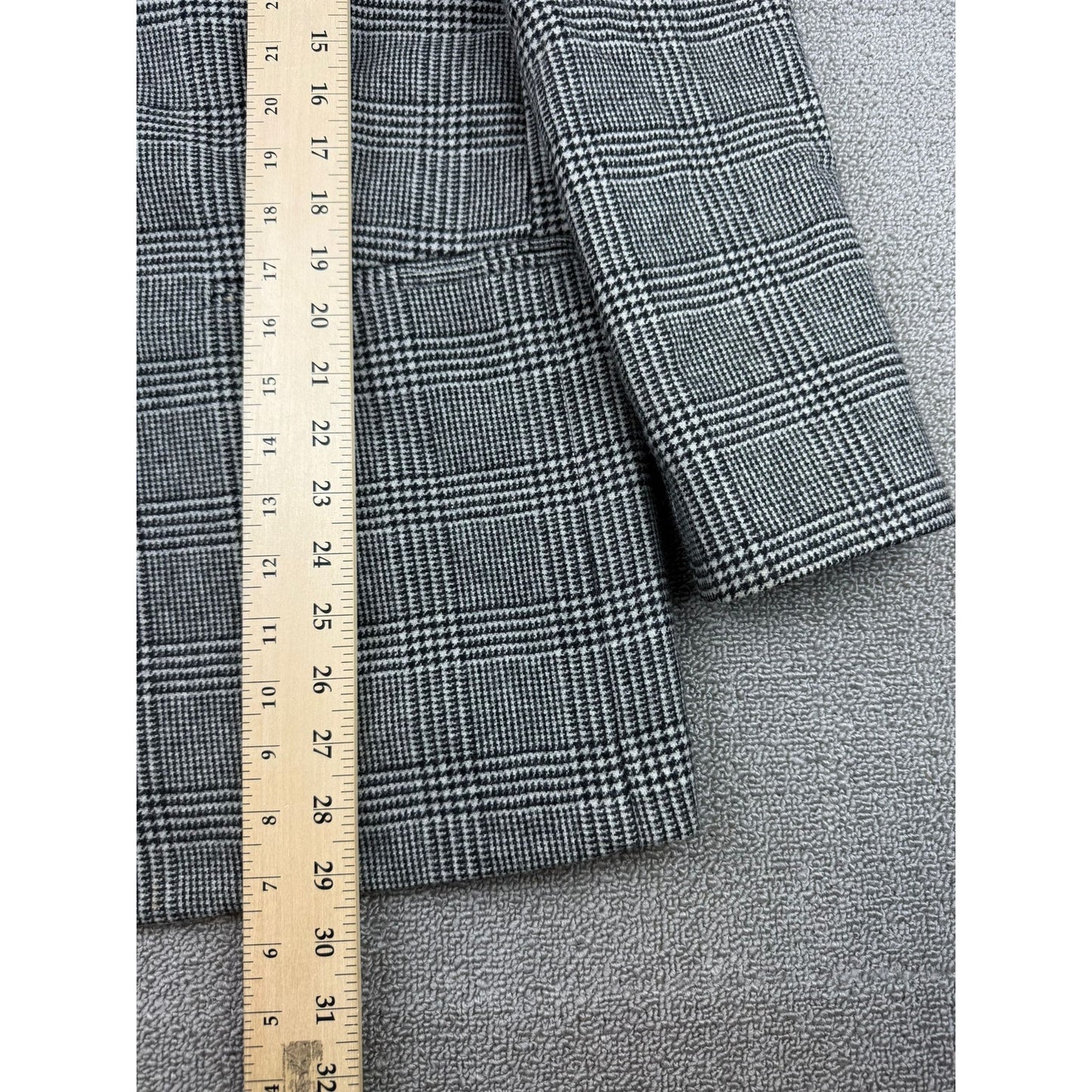 Everlane Women's 6 Black And White Plaid Wool Blend Blazer