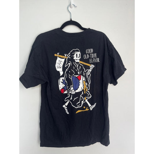 Pabst Blue Ribbon T Shirt Men L Black Graphic Beer Logo Cotton