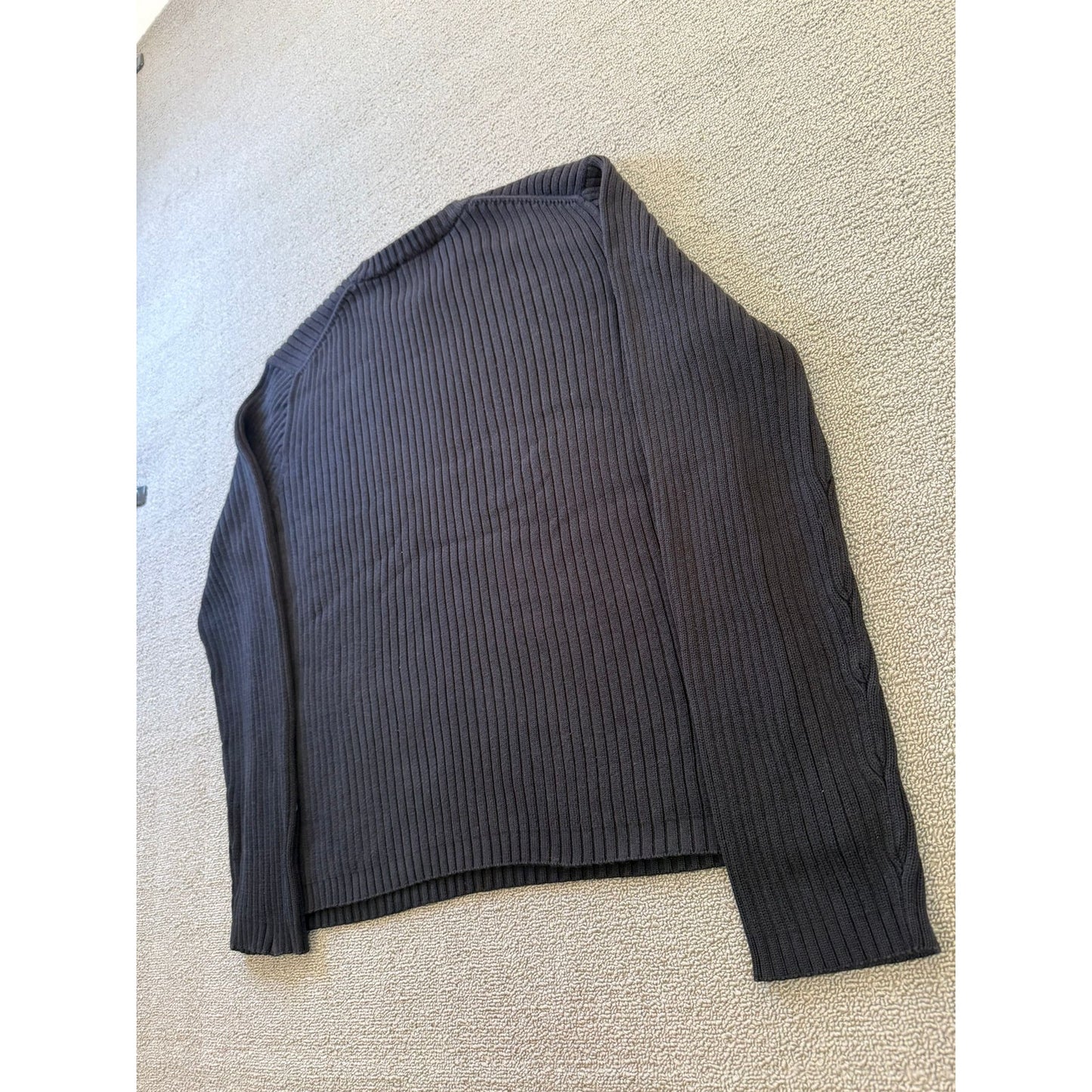 J.Crew Men’s Size L Black Ribbed Knit Cotton Sweater