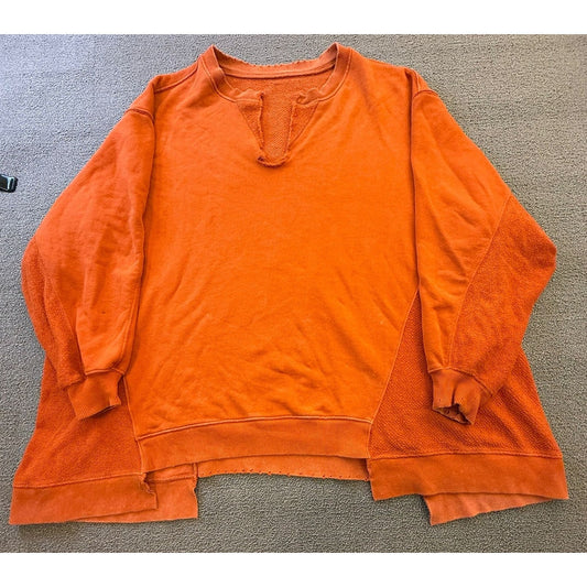 We The Free Women's Size Small Orange Pullover Sweater Baggy Over Size