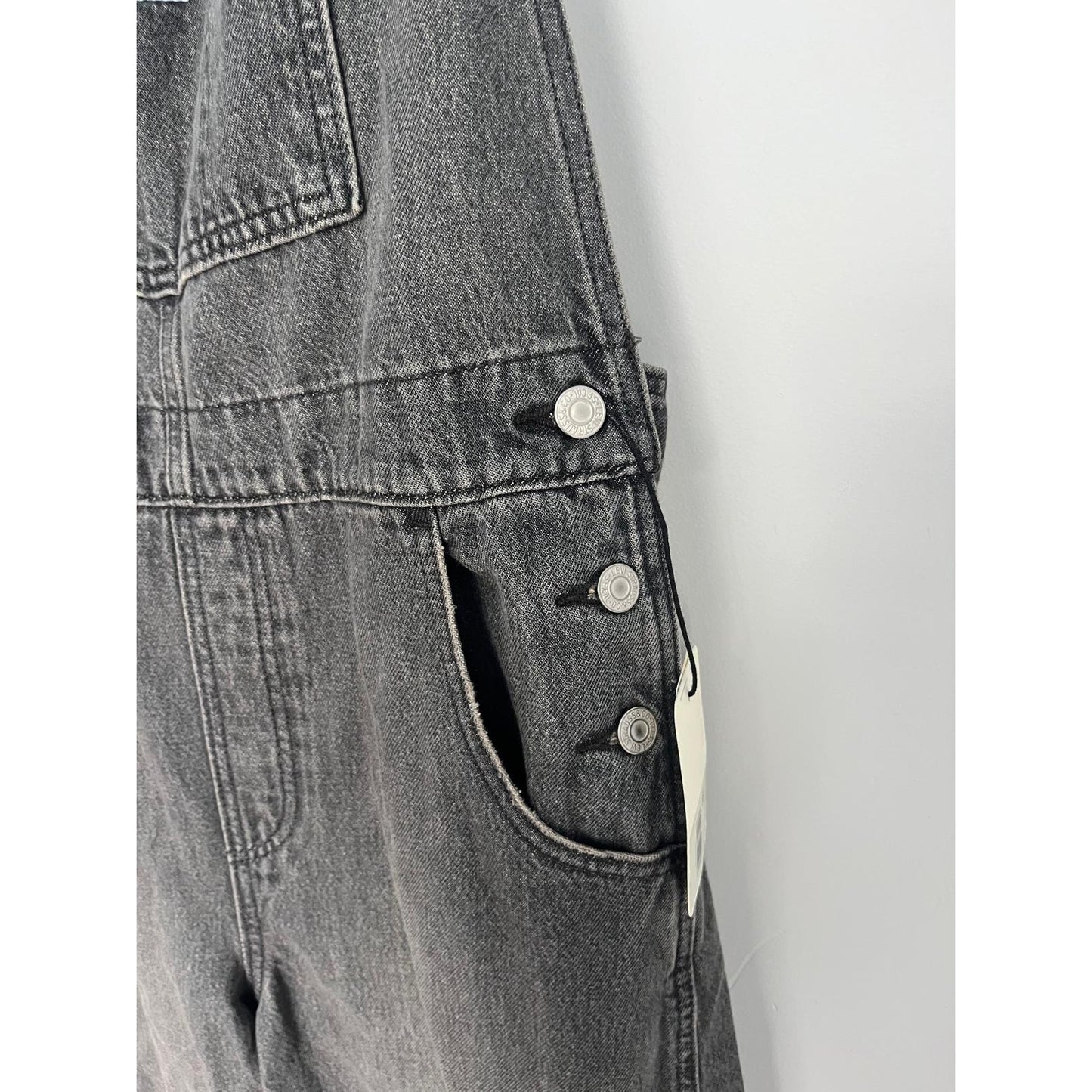 Levis Premium Overalls Men Large Black Denim Adjustable Straps Workwear NWT