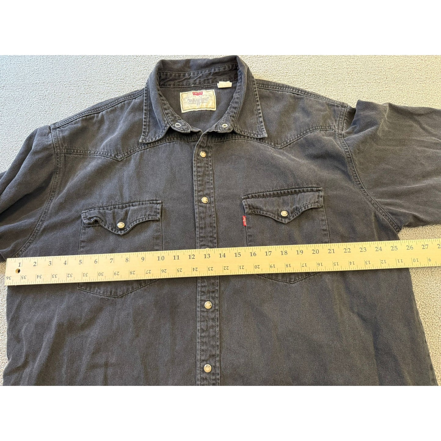 Levis Mens XXL Black Western Jean Snap Shirt Long Sleeve