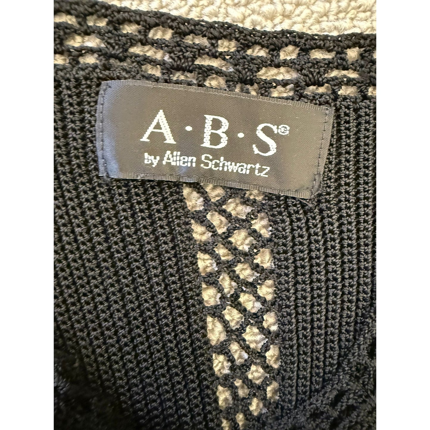 ABS by Allen Schwartz Crochet Small Maxi Dress Black Red Floral Boho