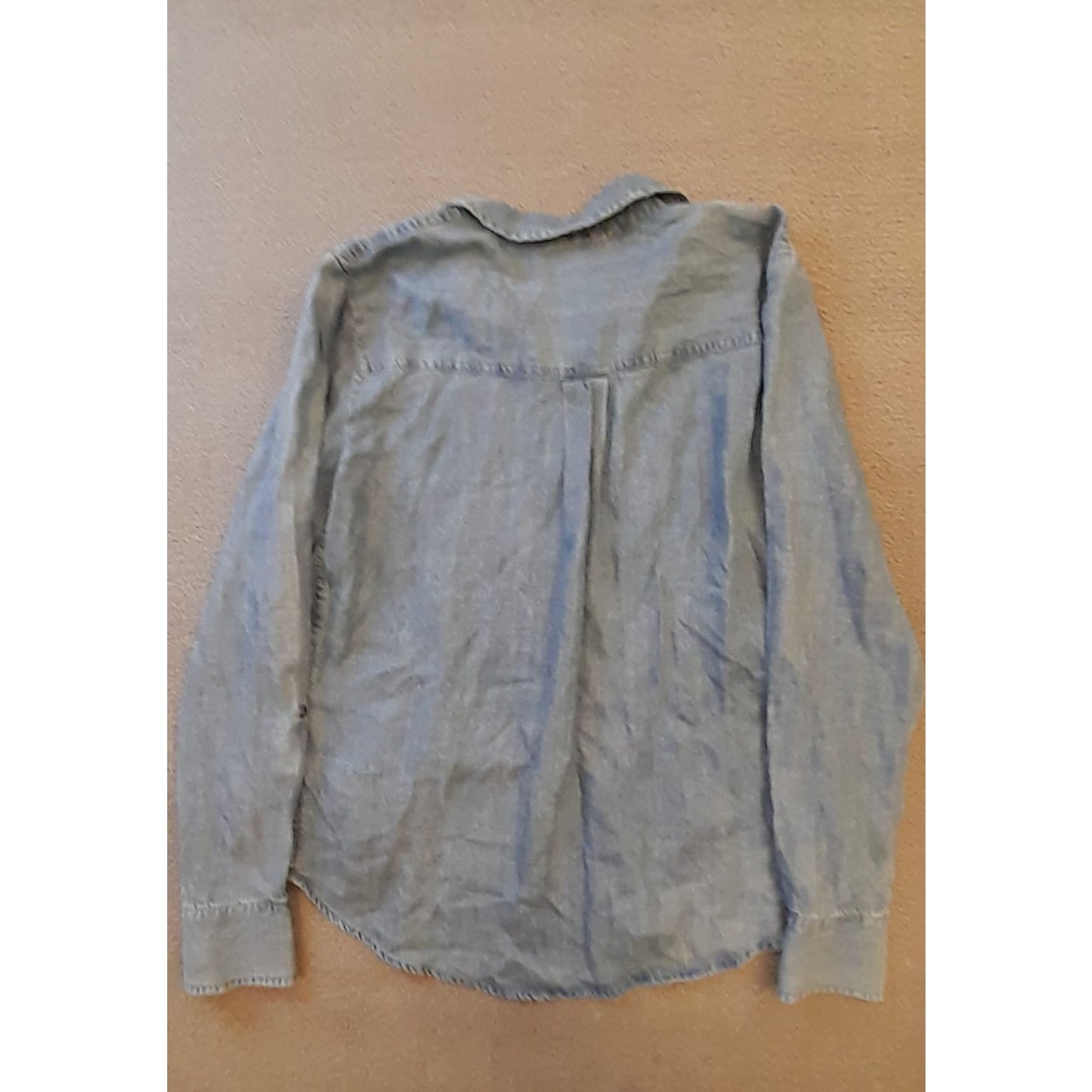 Splendid Collection Womens Small Denim Long Sleeve Polo Shirt