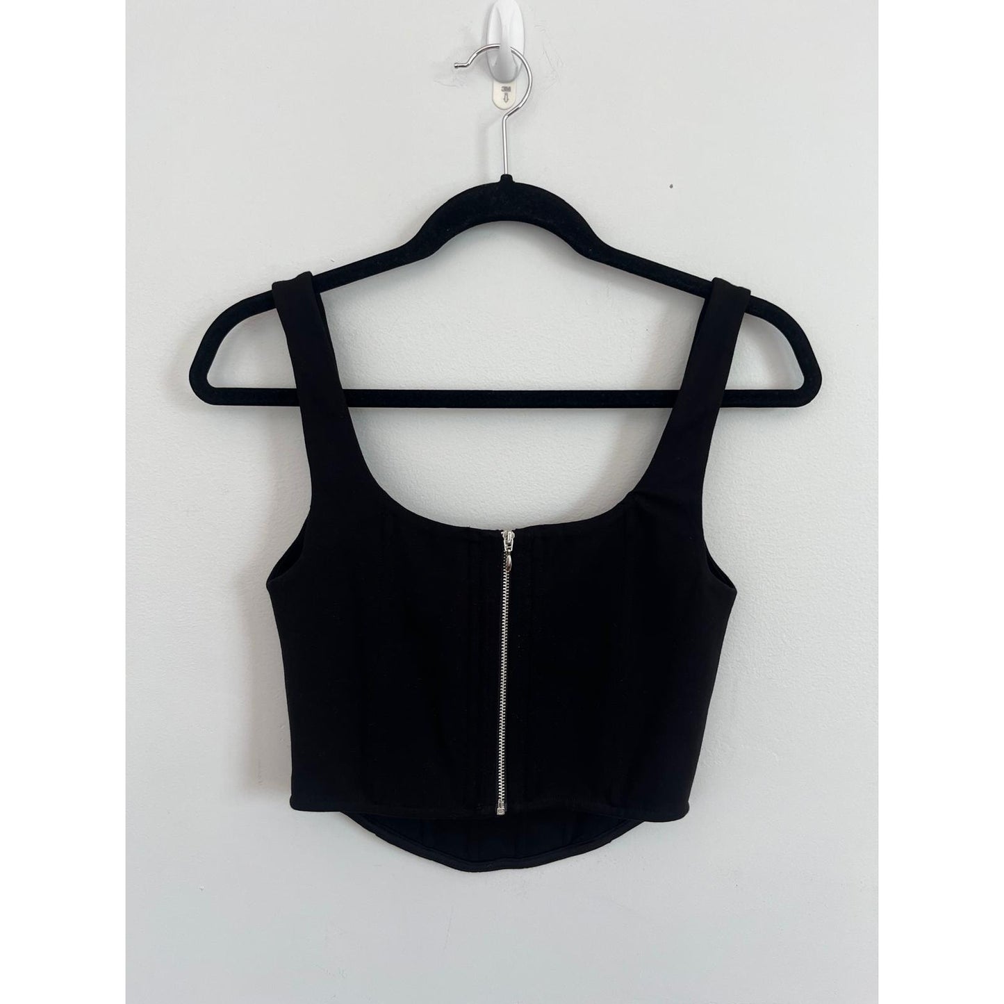 LPA Bustier Top Women S Black Corset Zip Back Stretchy Tank