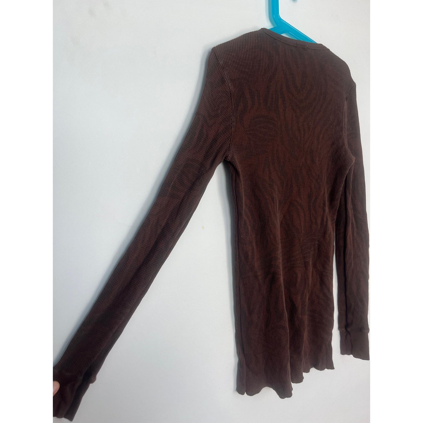 Splendid Thermal Long Sleeve Top Women Small Brown Waffle Knit Basic Layer