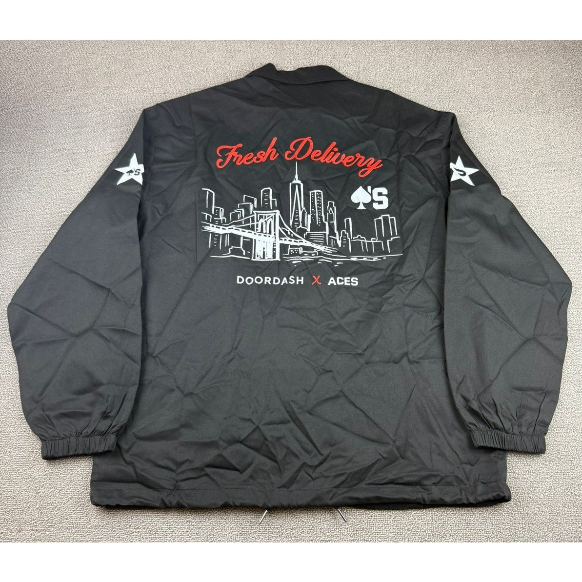 DoorDash Ace’s The Mecca NYC Coach Jacket Black XL