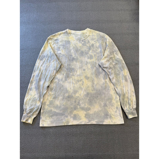 Alexander Wang Sample Mens Grey Cream Tie Dye Long Sleeve Shirt