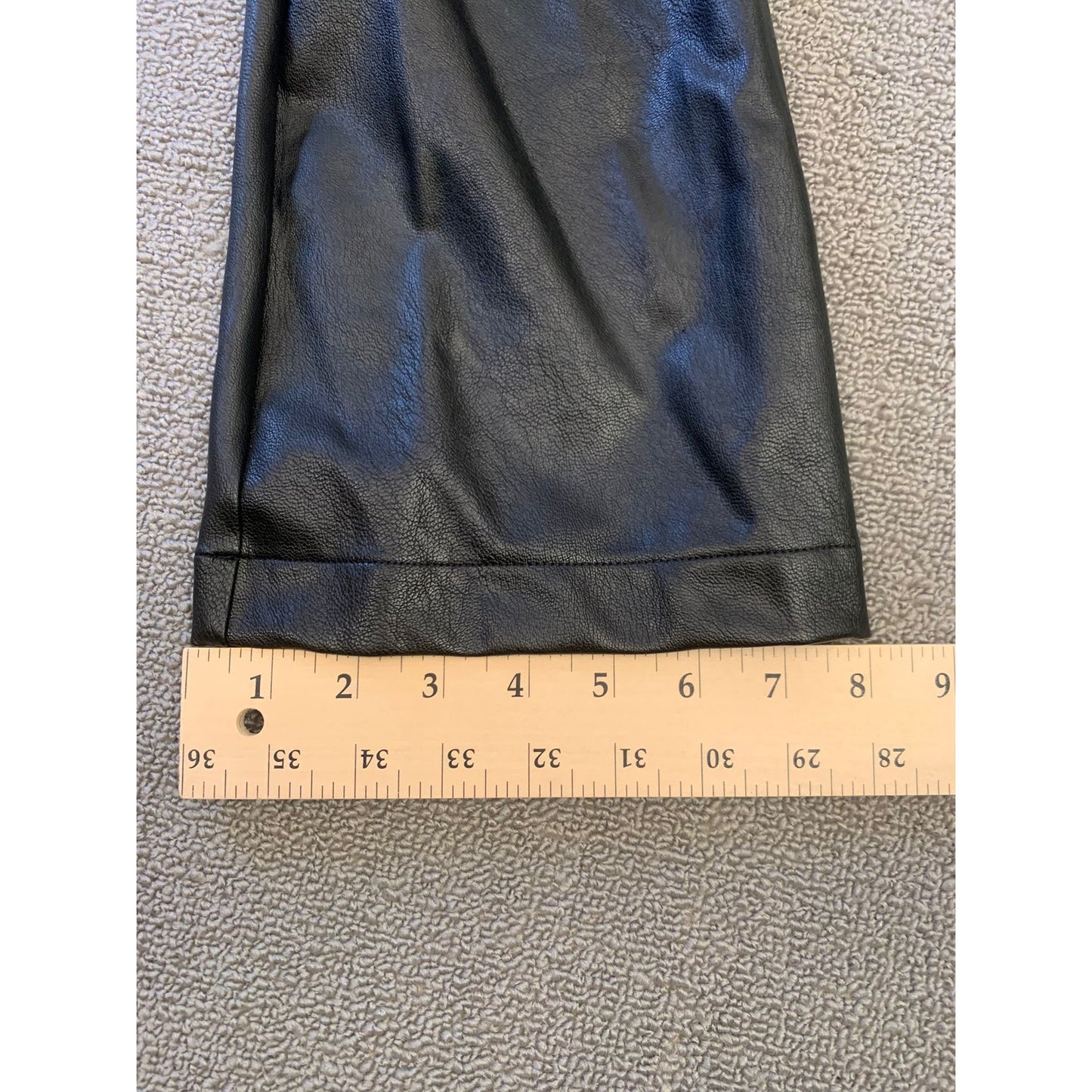 Spanx Women XS Black Faux Leather Flare Leggings