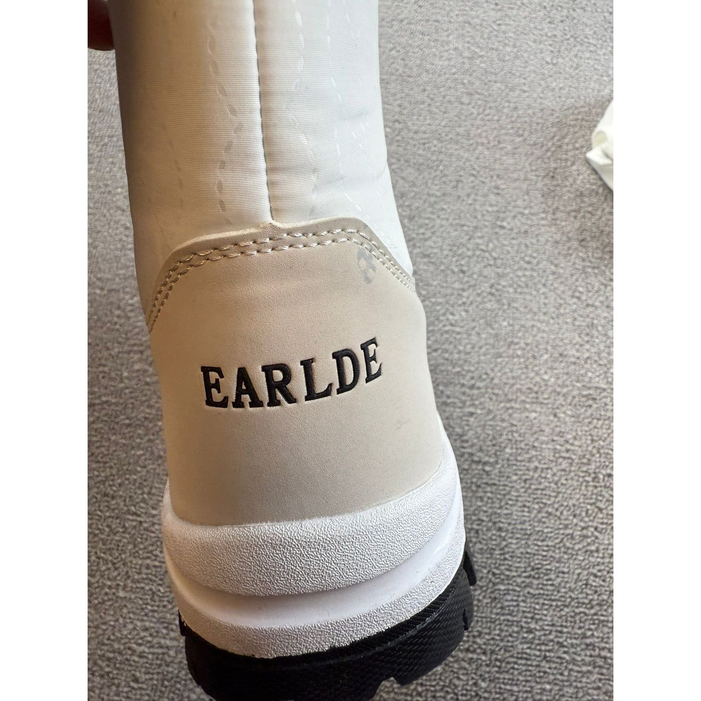 Earlde Women 40 Beige Gray Black Faux Fur Insulated Snow Boots Casual