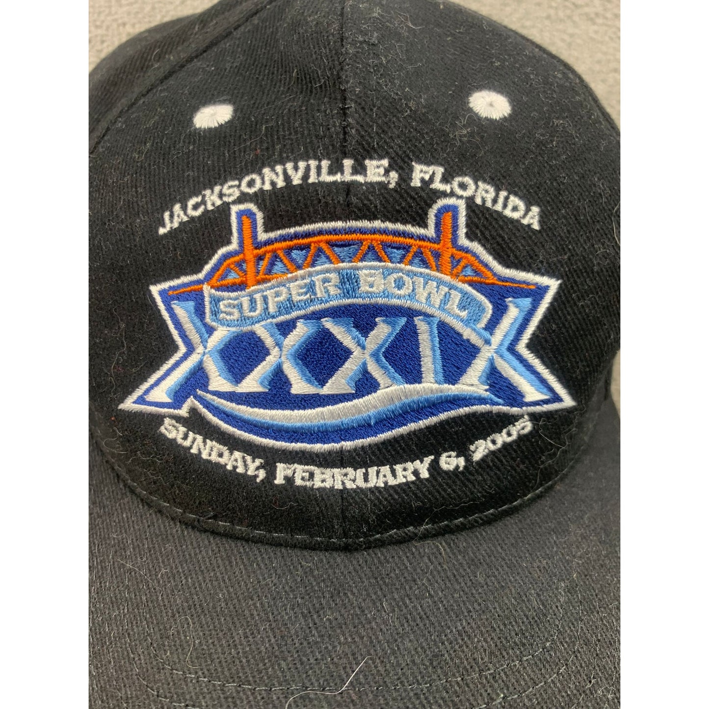 Vintage NFL Men Black Super Bowl XXXIX Patriots And Eagles Hat Super Bowl 2005