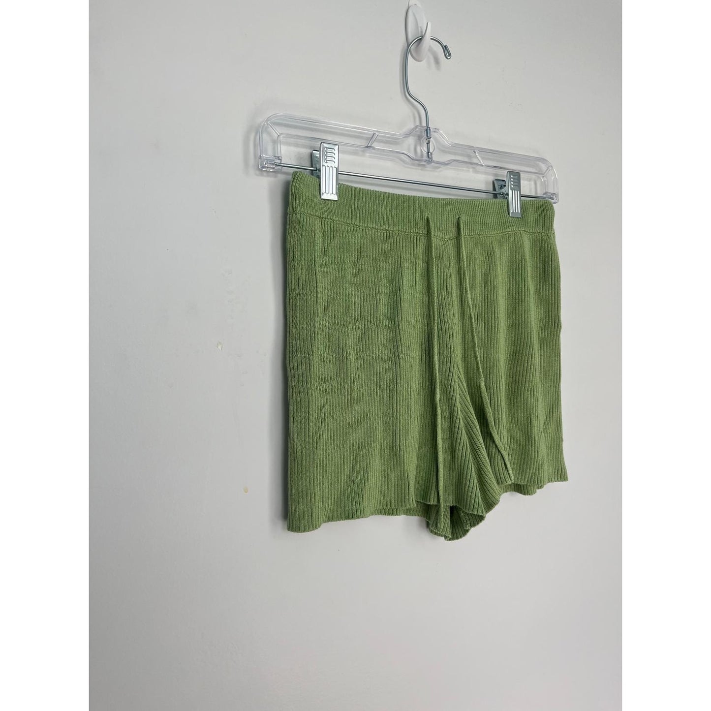 Callahan Knitwear Two Piece Set Women S Ribbed Green Button Top Shorts